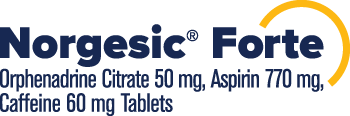 Norgesic® Forte - Orphenadrine Citrate 50mg, Aspirin 770mg, Caffeine 60mg